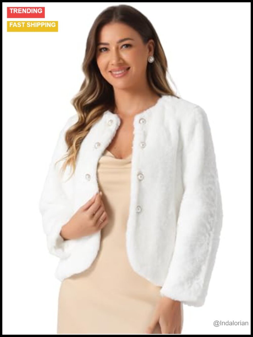 Faux Fur Jacket Women Fluffy Cardigan Open Front Wedding Bolero Coat